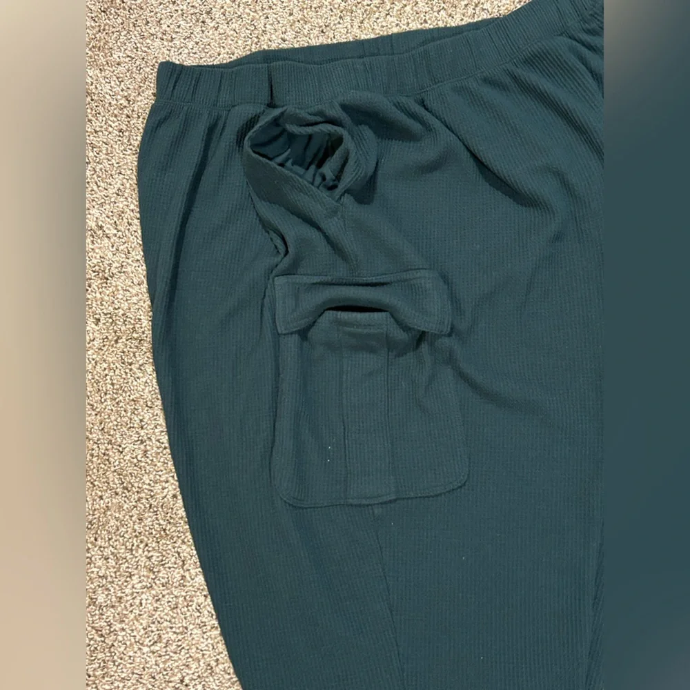 Aerie Teal Knit Cargp Pants - Picture 4 of 6